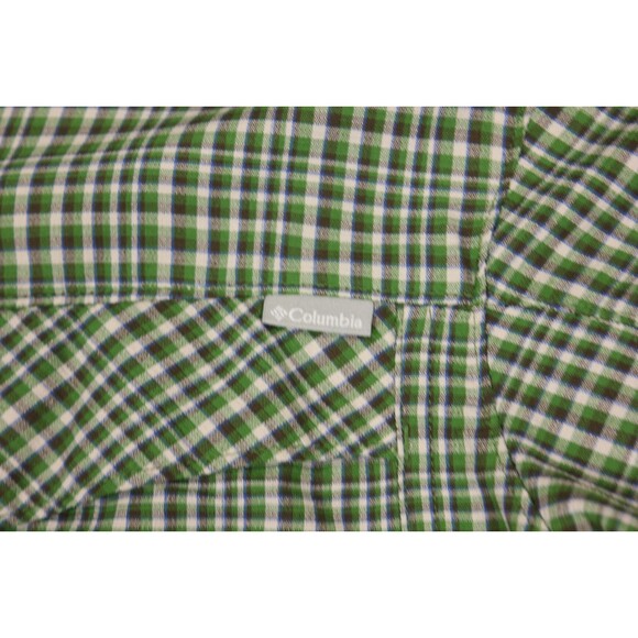 Columbia Shirt Mens Green Plaid Omni-Shade Sun Protection Vented Hiking Sz S - Picture 3 of 10